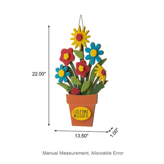 Glitzhome® 22" Wooden Blooming Flowers Wall Décor